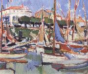 Samuel John Peploe Boats at Royan France oil painting artist
